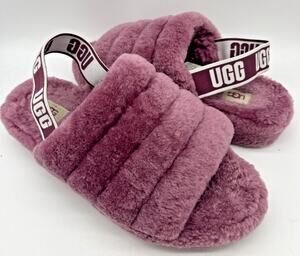 UGG Fluffy Yeah Slide Berrylicious Moccasin Slip on Slipper US 9 / EU 40 / UK 7